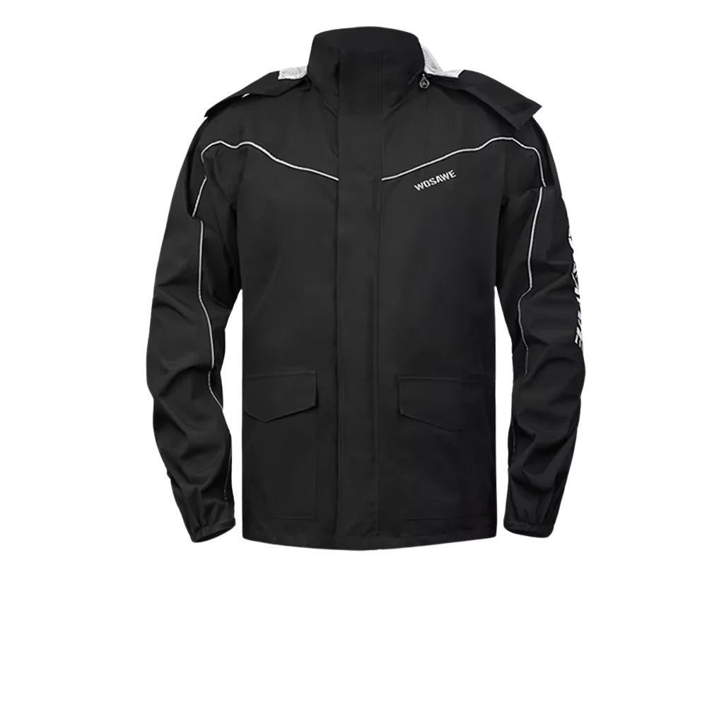 Lune London | Men's Waterproof Motorcycle Rain Jacket - Reflective Black/Green S-2XL