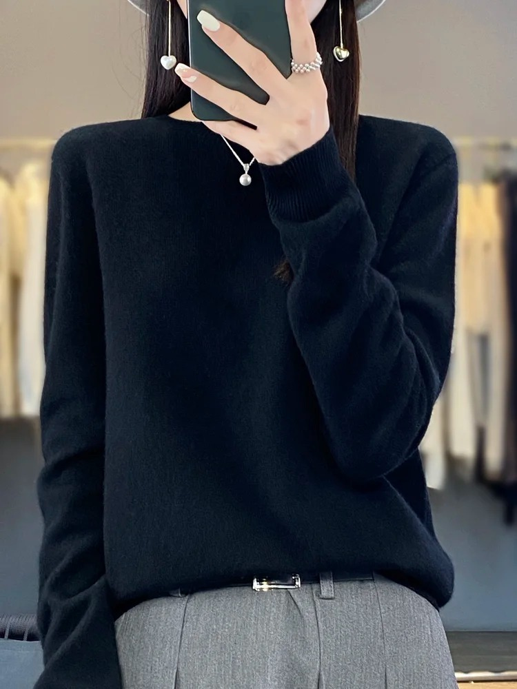 Chic Und Stil | Cashmere Sweater Women Round Neck Soft and Elegant Knit Sweater