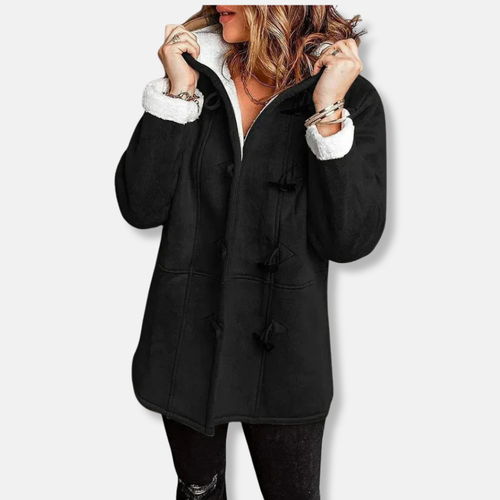 Lune London | Jacket - Fleece - Hood - Button closure - Casual fit - Mid-length