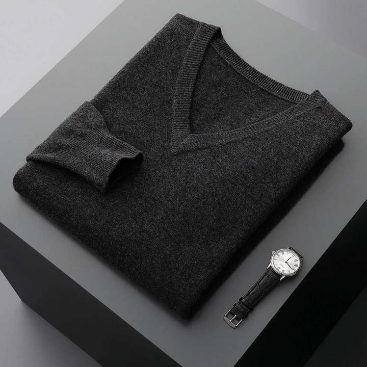 Chic Und Stil | Cashmere Sweater Men V Neck Soft Cashmere Knit Material