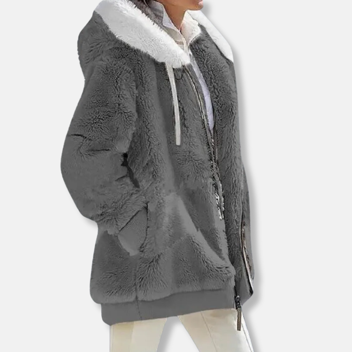 Lune London | Fleece Oversized Fleece Jacket - Hooded Zip Jacket