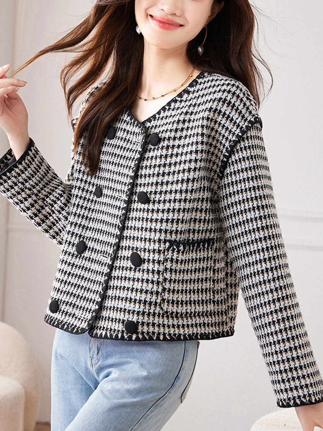 Lune London | Classic Round Neck Tweed Jacket