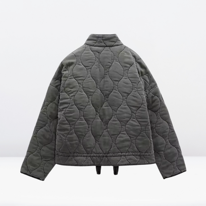 Lune London | Women's Quilted Jacket with Drawstring & Zipper