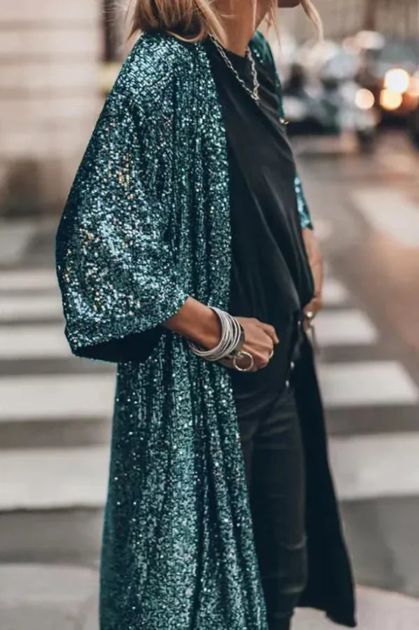 Lune London | Glamour Kimono Made Of Sequins with Keyhole