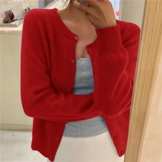 Chic Und Stil | Knit Women's Jacket Solid Color for Comfort