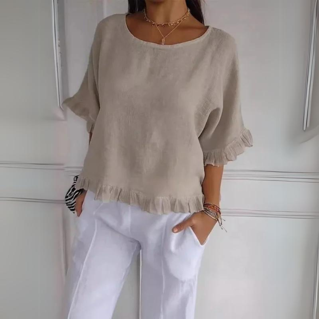 Lune London | Linen shirt with ruffle