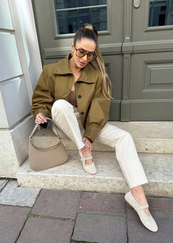 Lune London | Button jacket with shoulder tabs – Khaki