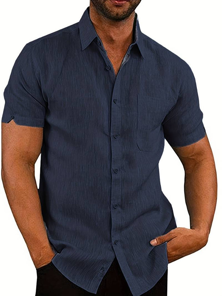 Chic und Stil | Classic Casual Short Sleeve Shirt with Buttons for Men