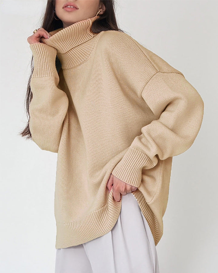 Lune London | Elegant Oversized Women's Turtleneck Sweater Made Of Cotton