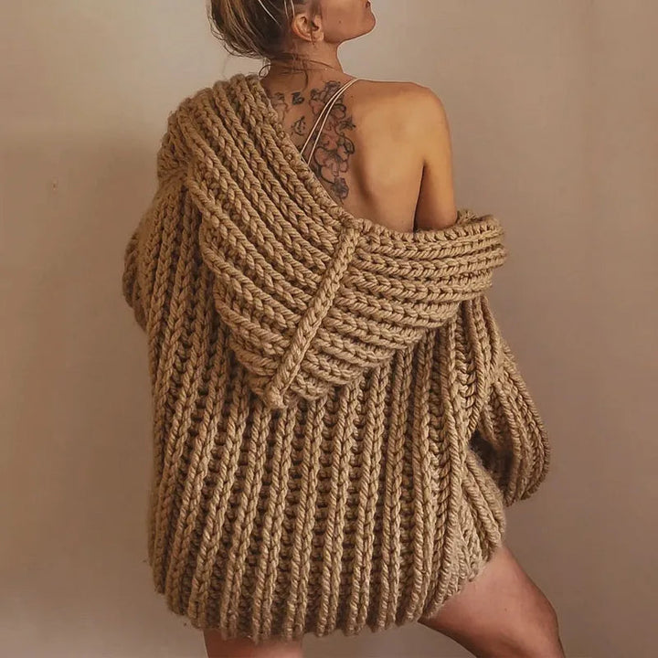 Lune London | Cozy oversized knitted hoodie sweater