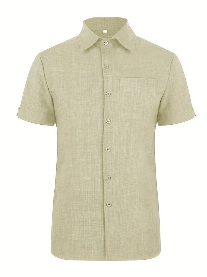 Chic und Stil | Classic Casual Short Sleeve Shirt with Buttons for Men