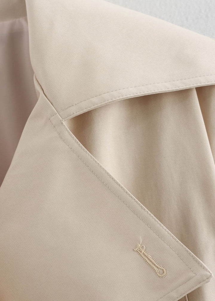 Lune London | Cropped Belt Trench Coat with Oversized Lapels