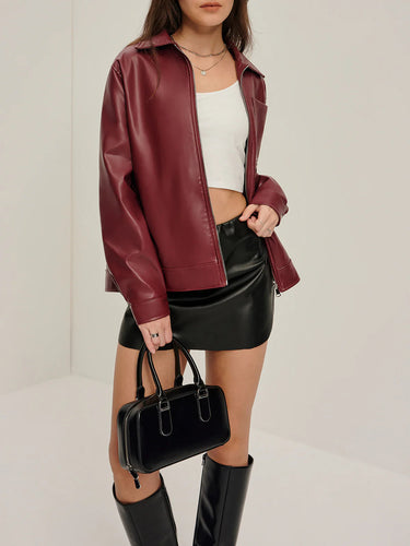 Lune London | Zipper PU Leather Jacket