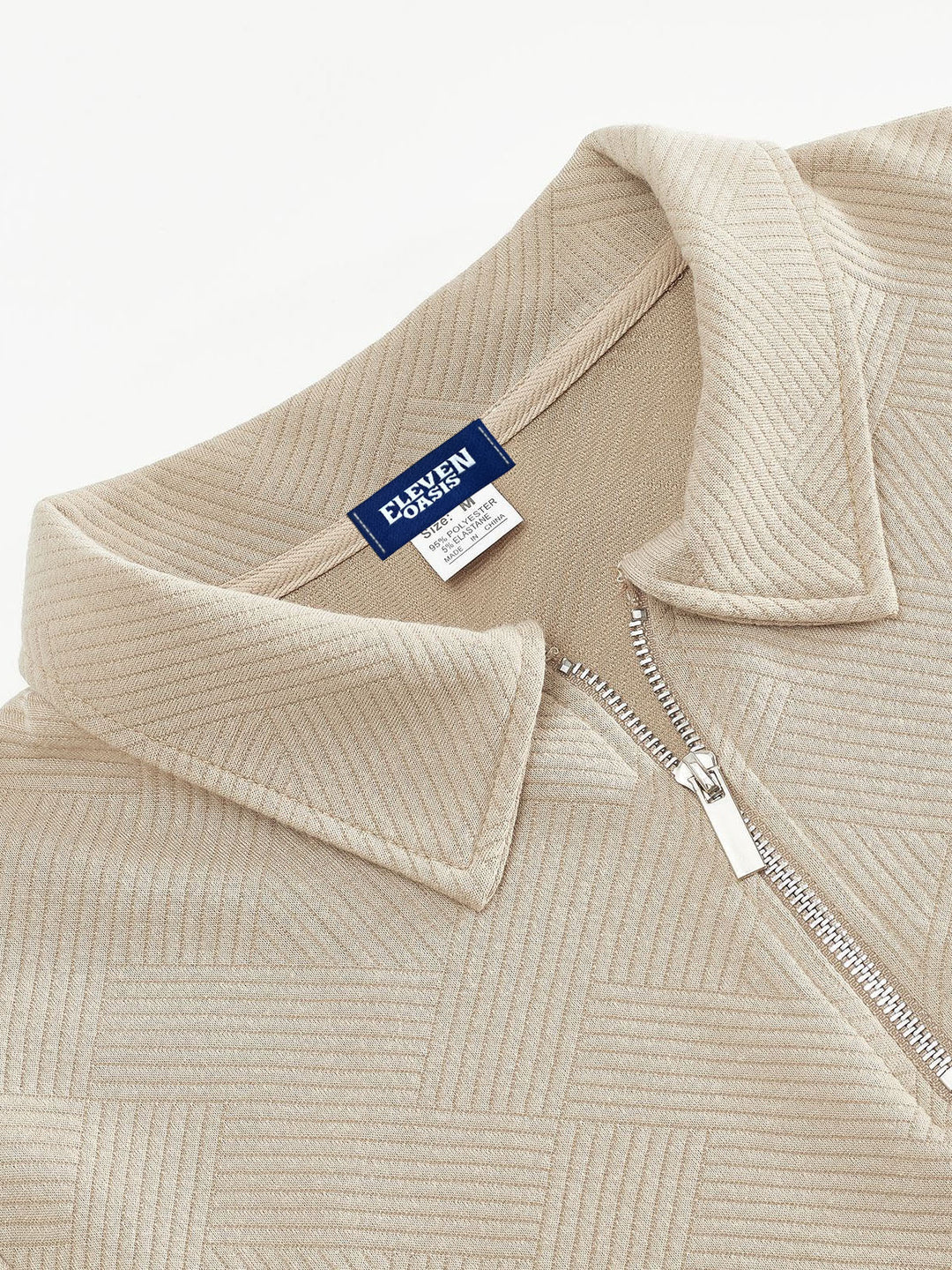 Lune London | Half zip sweater with textured pattern - Smart-casual style for everyday and office