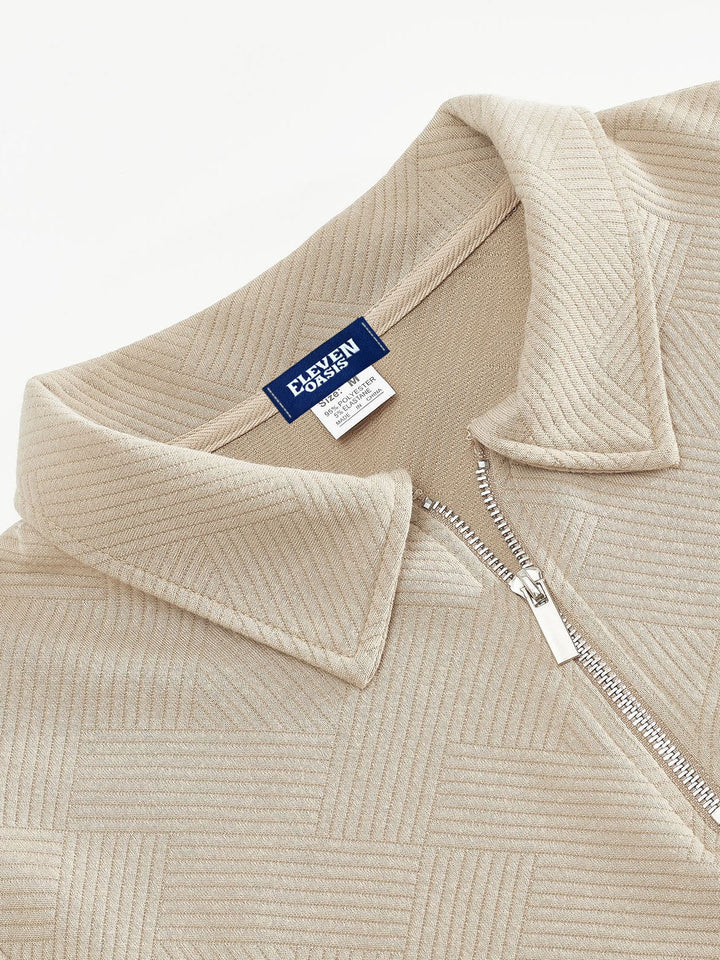 Lune London | Half zip sweater with textured pattern - Smart-casual style for everyday and office