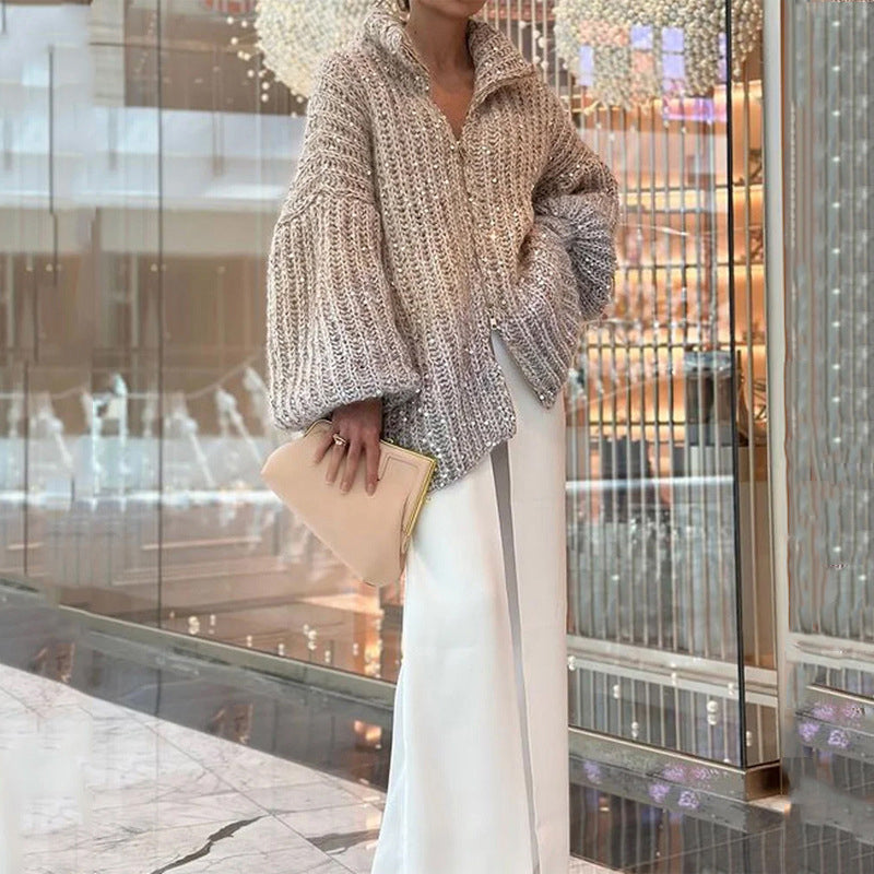 Lune London | Knit cardigan with glitter sequins