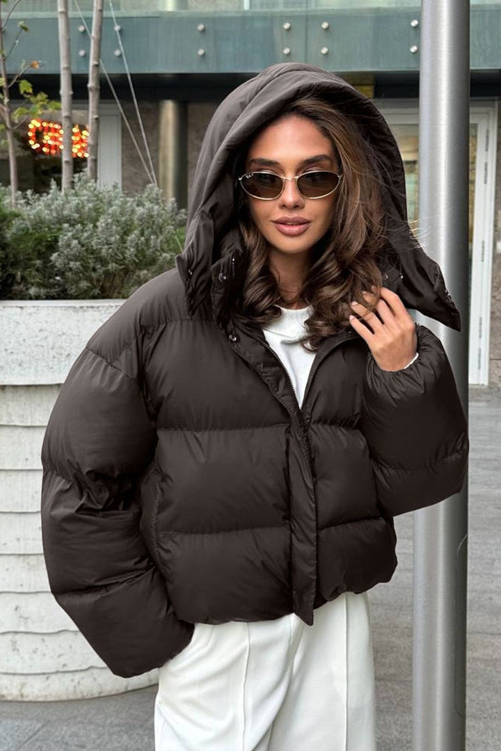 Lune London | Fit Cropped Hooded Puff Jacket