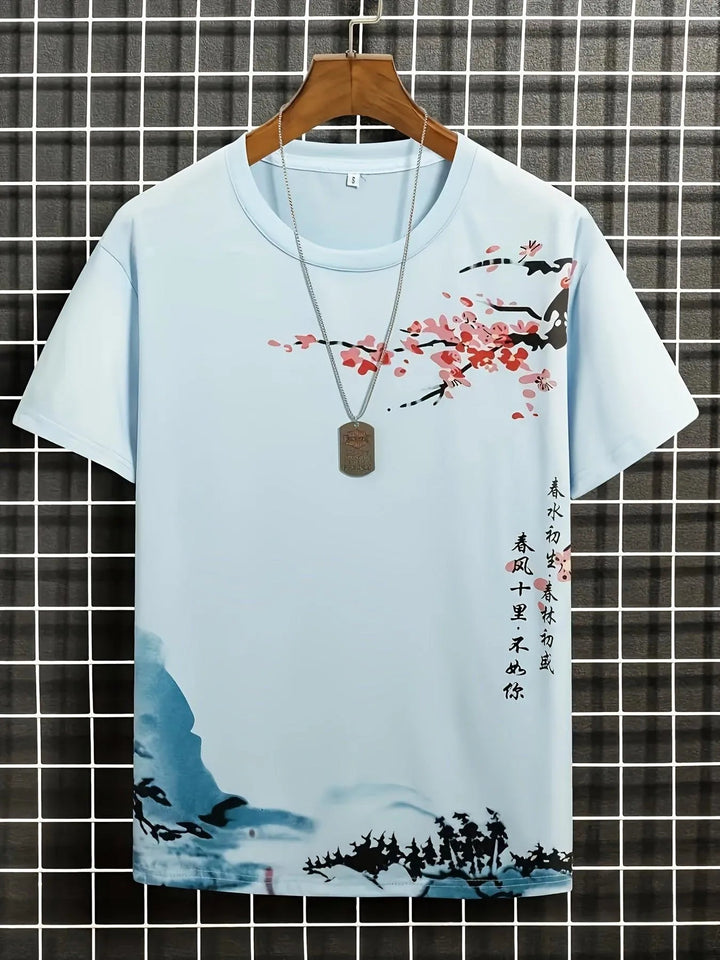 Lune London | Men's T-Shirt Flower and Waves Design