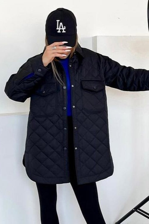 Lune London | Long cut diamond quilted puffer jacket