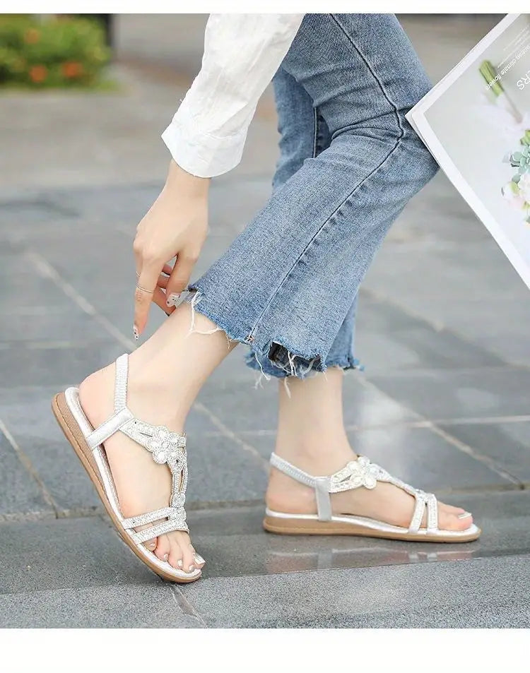Lune London | Flat Sandals - Chic - Elastic Ankle Strap