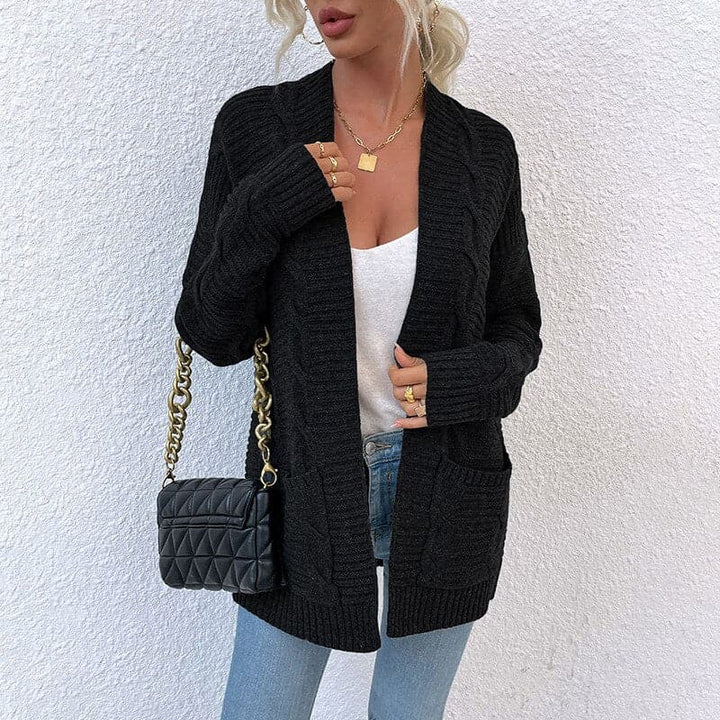 Lune London | Cardigan - Knit - Open Front - Loose Fit - With Pockets - Long Sleeve