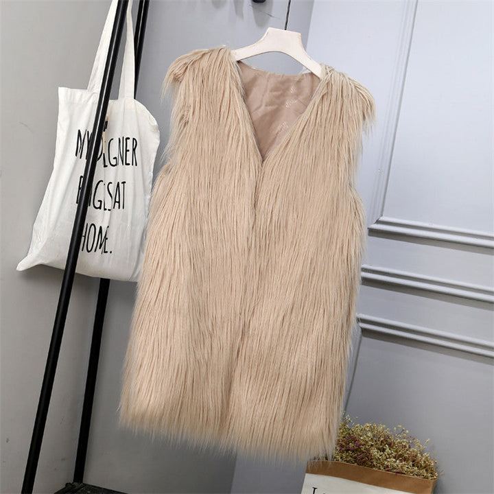 Ladies Fashionable Faux Fur Vest In Trendy Oversized Cut Lune London
