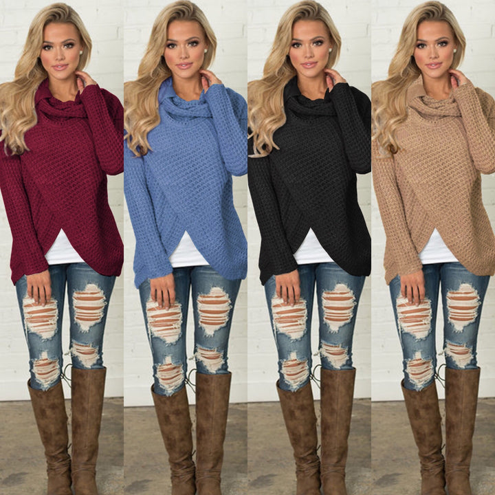 Women’s chunky knit cardigan with asymmetric cut and large buttons Lune Londonl