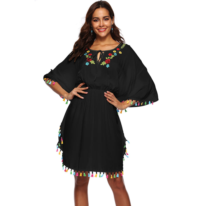 Chic and Stylish Oversized Boho Embroidered Beach Dress