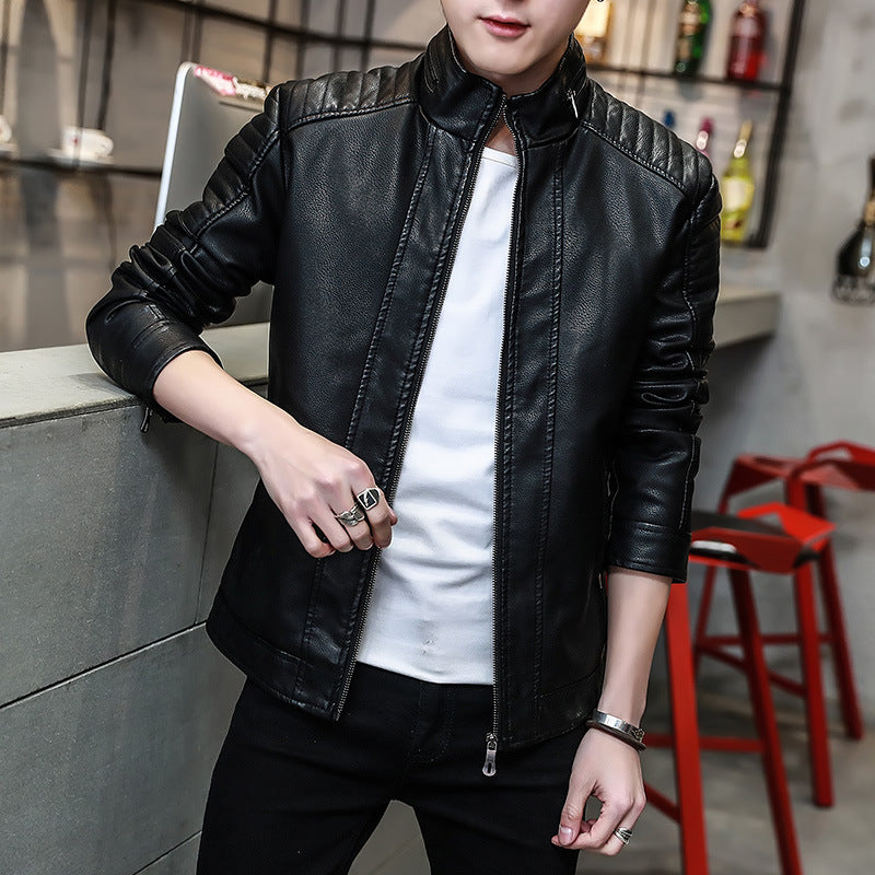 Elegant faux leather jacket for men with structured seams Lune London