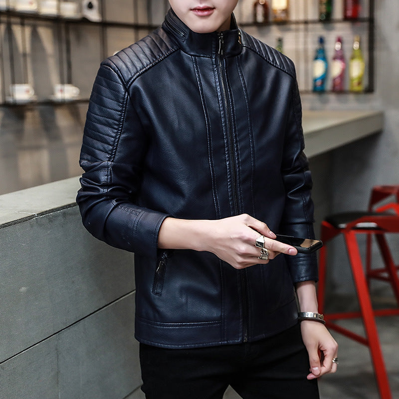 Elegant faux leather jacket for men with structured seams Lune London