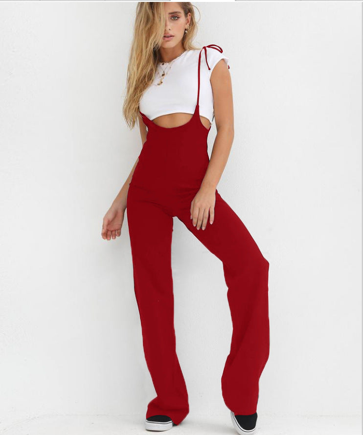 Lightweight jumpsuit for women with adjustable straps and wide legs Lune London