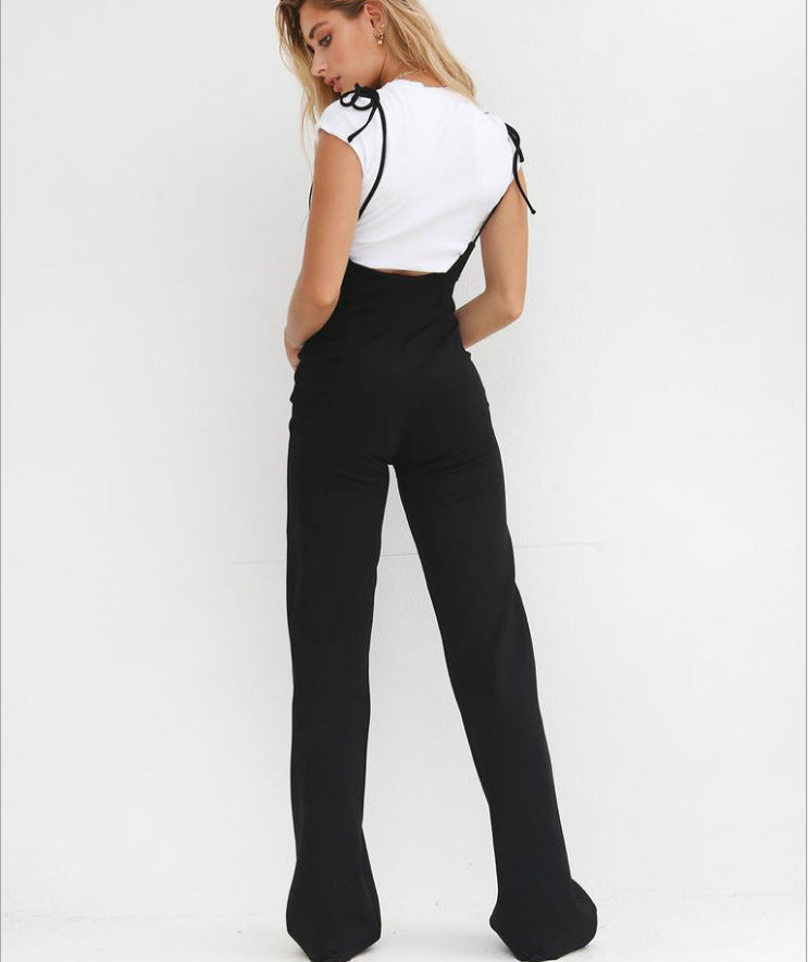 Lightweight jumpsuit for women with adjustable straps and wide legs Lune London