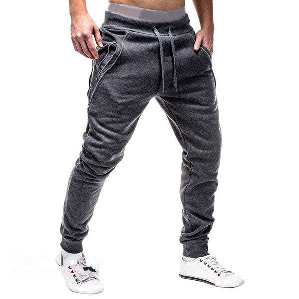 Slim-fit sporty jogger pants for men with practical zip pockets Lune London