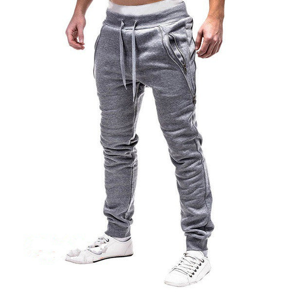 Slim-fit sporty jogger pants for men with practical zip pockets Lune London
