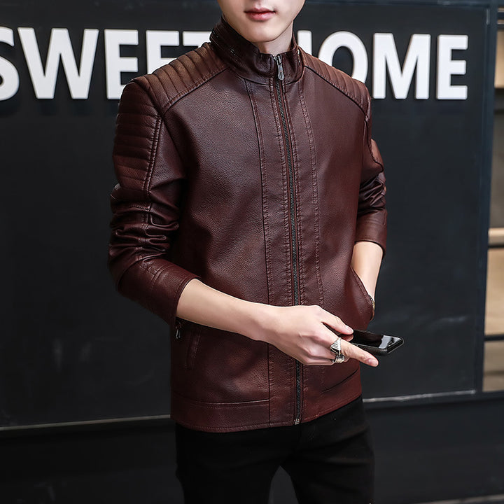 Elegant faux leather jacket for men with structured seams Lune London