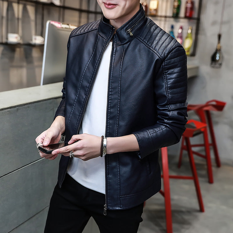 Elegant faux leather jacket for men with structured seams Lune London