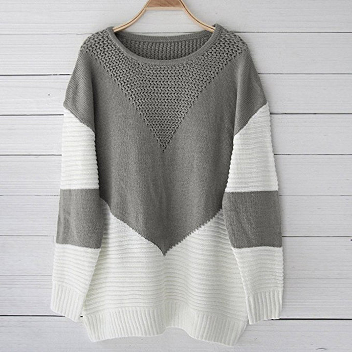 Stylish sweater for women with modern color block patterns and a refined knitted design Lune London