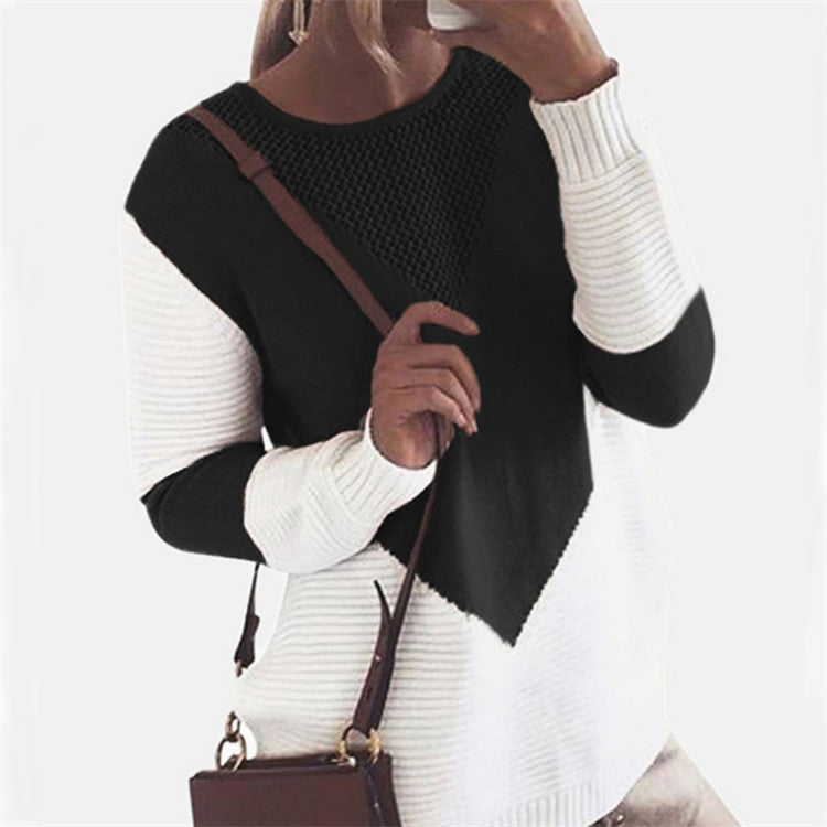 Knit sweater for women with a modern color block and a unique structure design Lune London