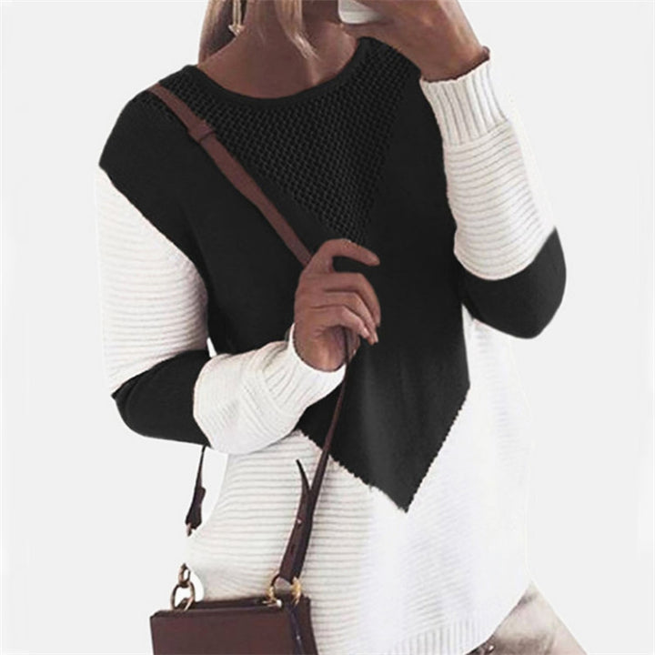 Knit sweater for women with a modern color block and a unique structure design Lune London