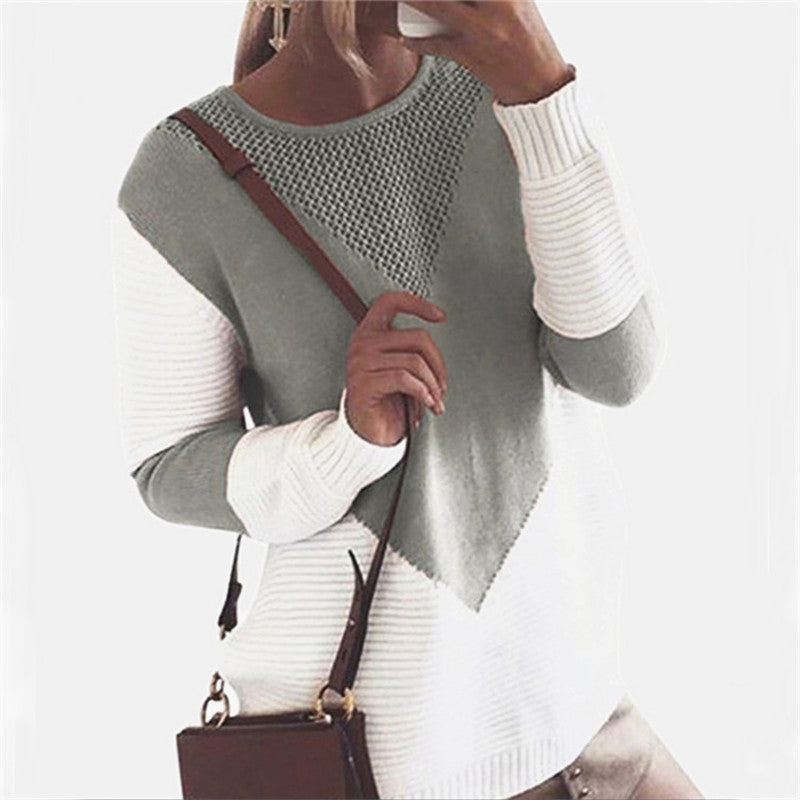 Knit sweater for women with a modern color block and a unique structure design Lune London