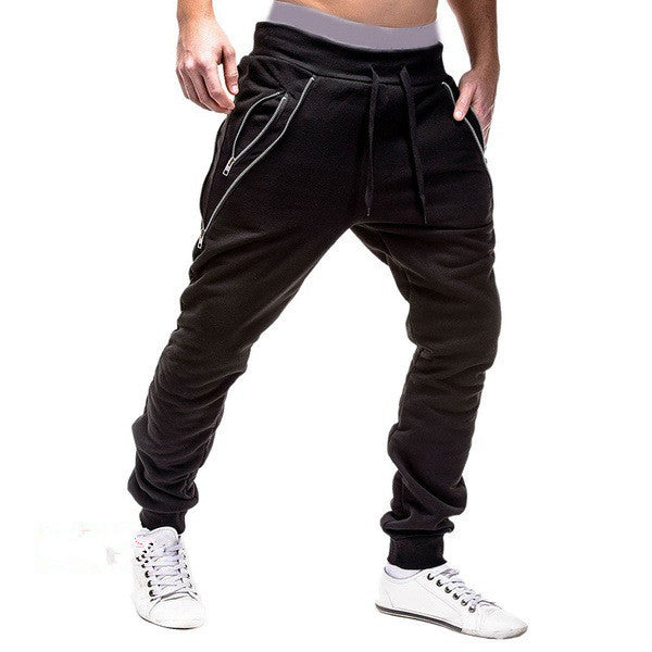 Slim-fit sporty jogger pants for men with practical zip pockets Lune London