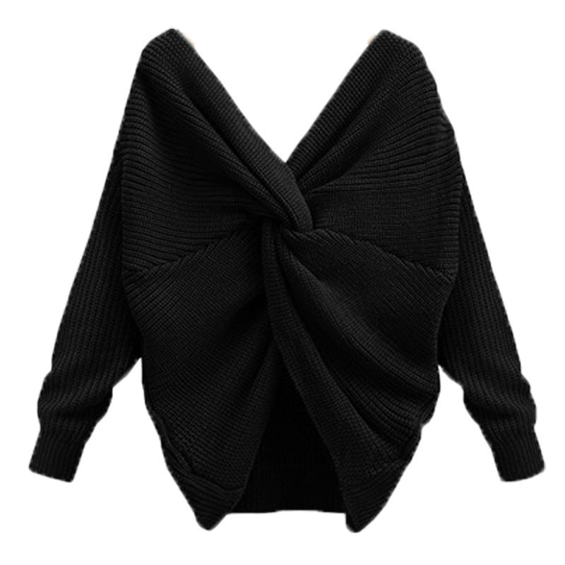Lune Londonl modern wrap design women's knitted sweater