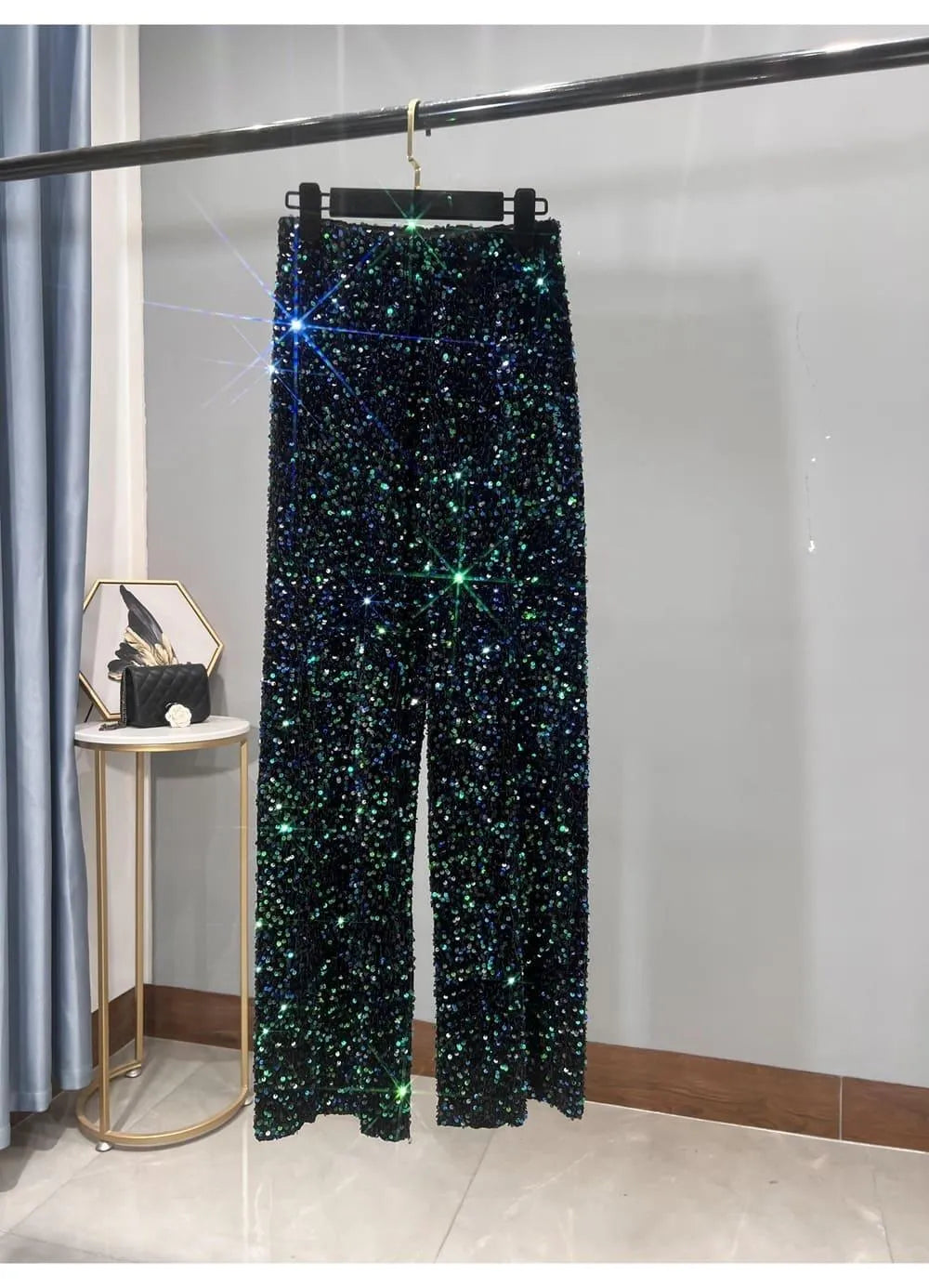 Chic Und Stil | Wide Sun Pants with Sequins