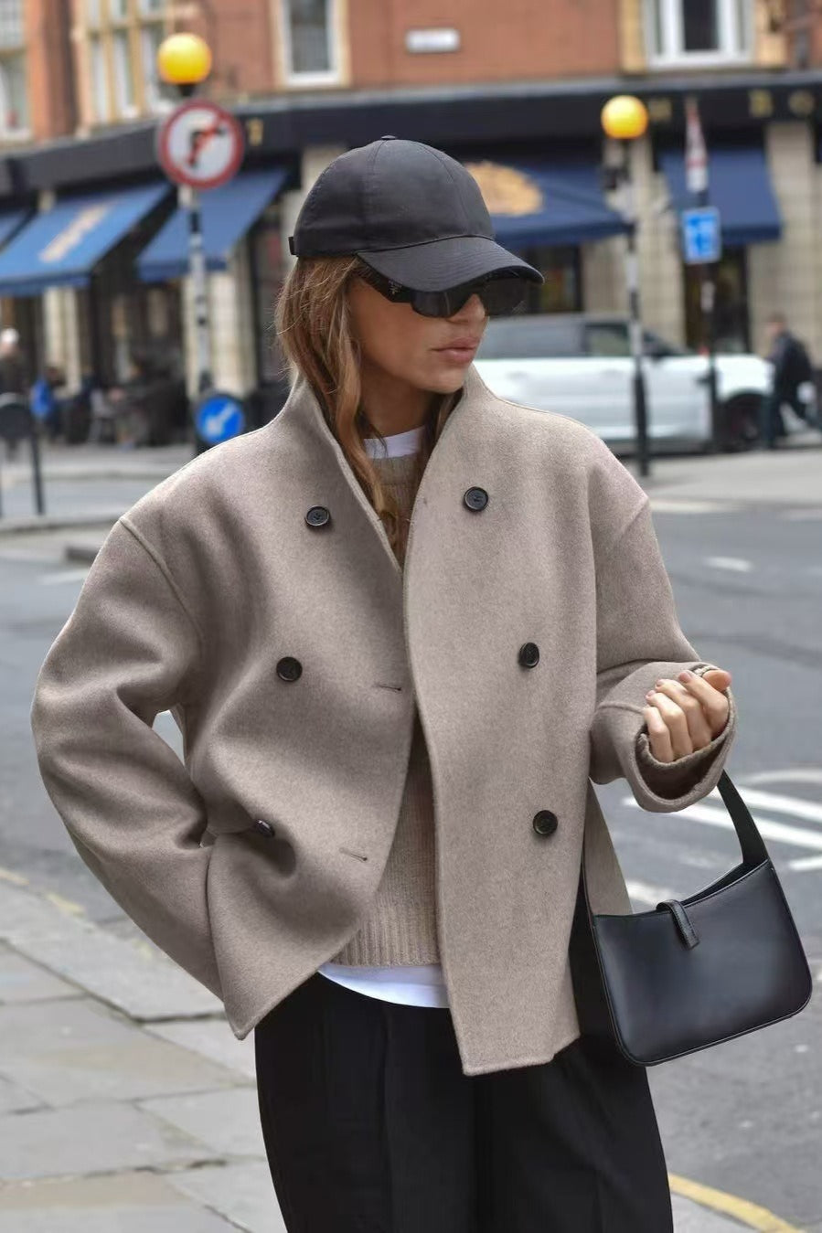 Lune London | Wool Stand Collar Long Jacket