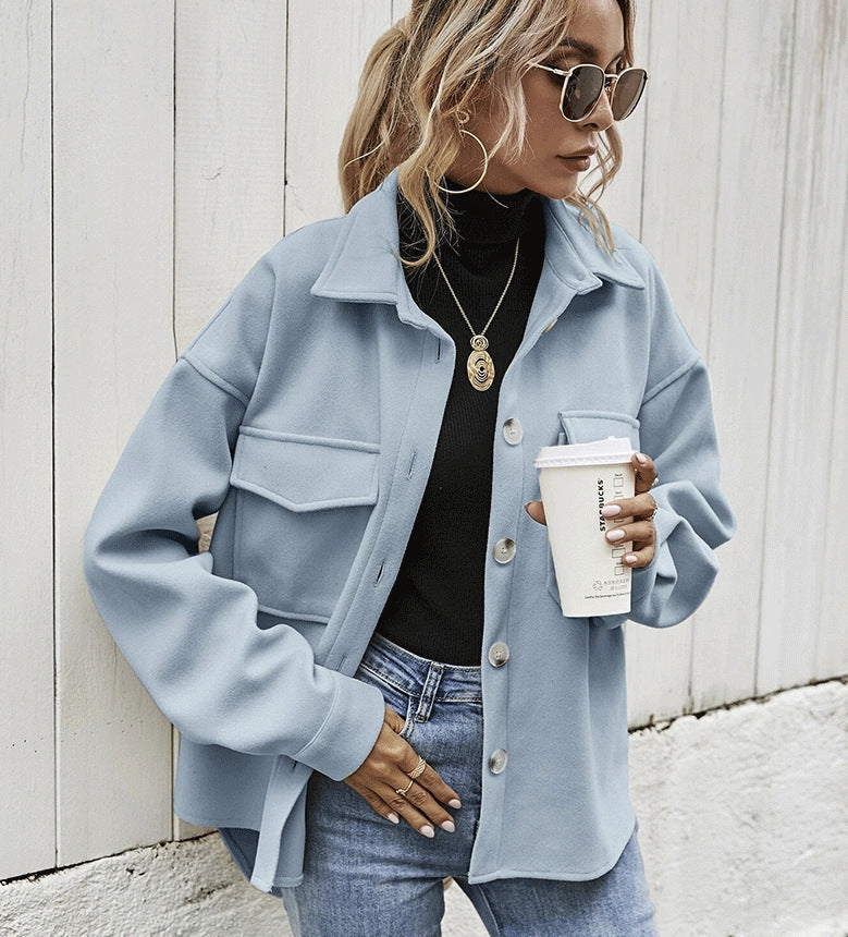 Lune London | Jacket - Oversized Fit - Soft Textured Quality - Button Closure - Large Pockets