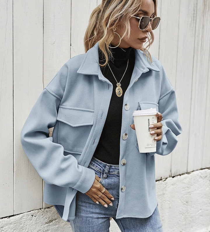 Lune London | Jacket - Oversized Fit - Soft Textured Quality - Button Closure - Large Pockets