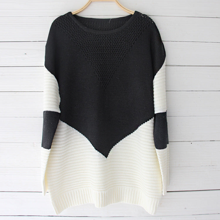 Pull tricoté pour femmes avec un motif zigzag moderne et des manches structurées Chic & Stil
