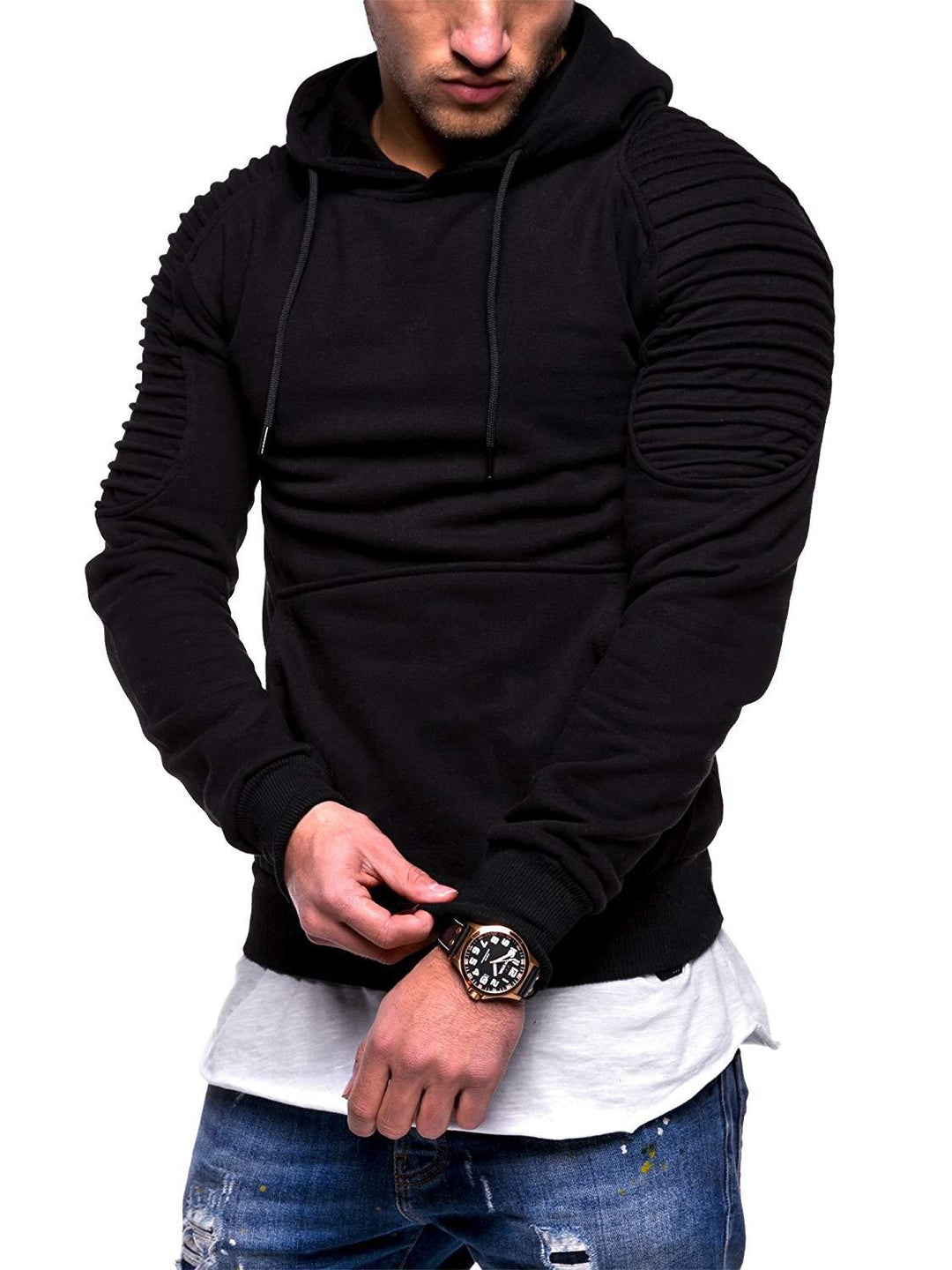 Men's trendy hoodie with textured shoulder design Lune London