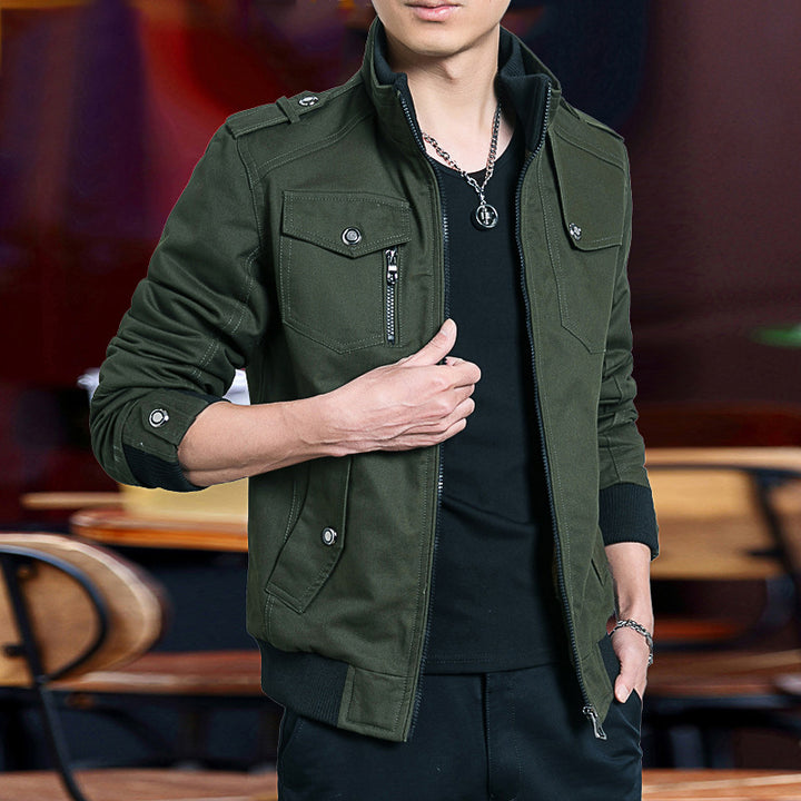 Casual utility jacket for men with high collar and multiple pockets Lune London
