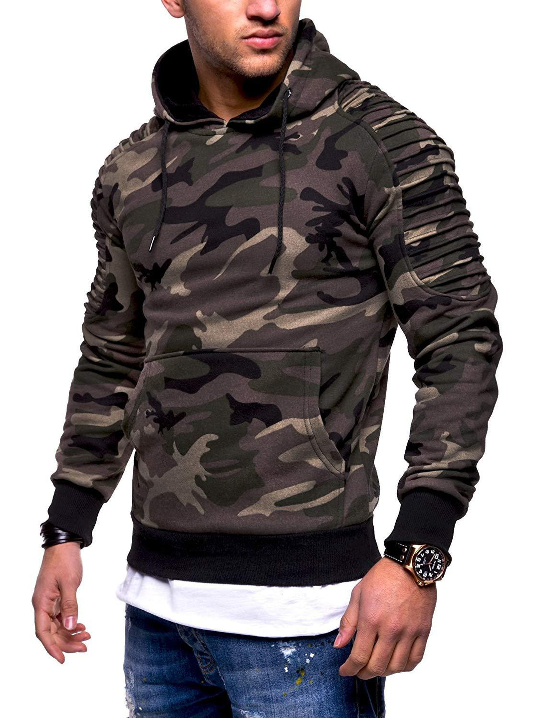 Men's trendy hoodie with textured shoulder design Lune London